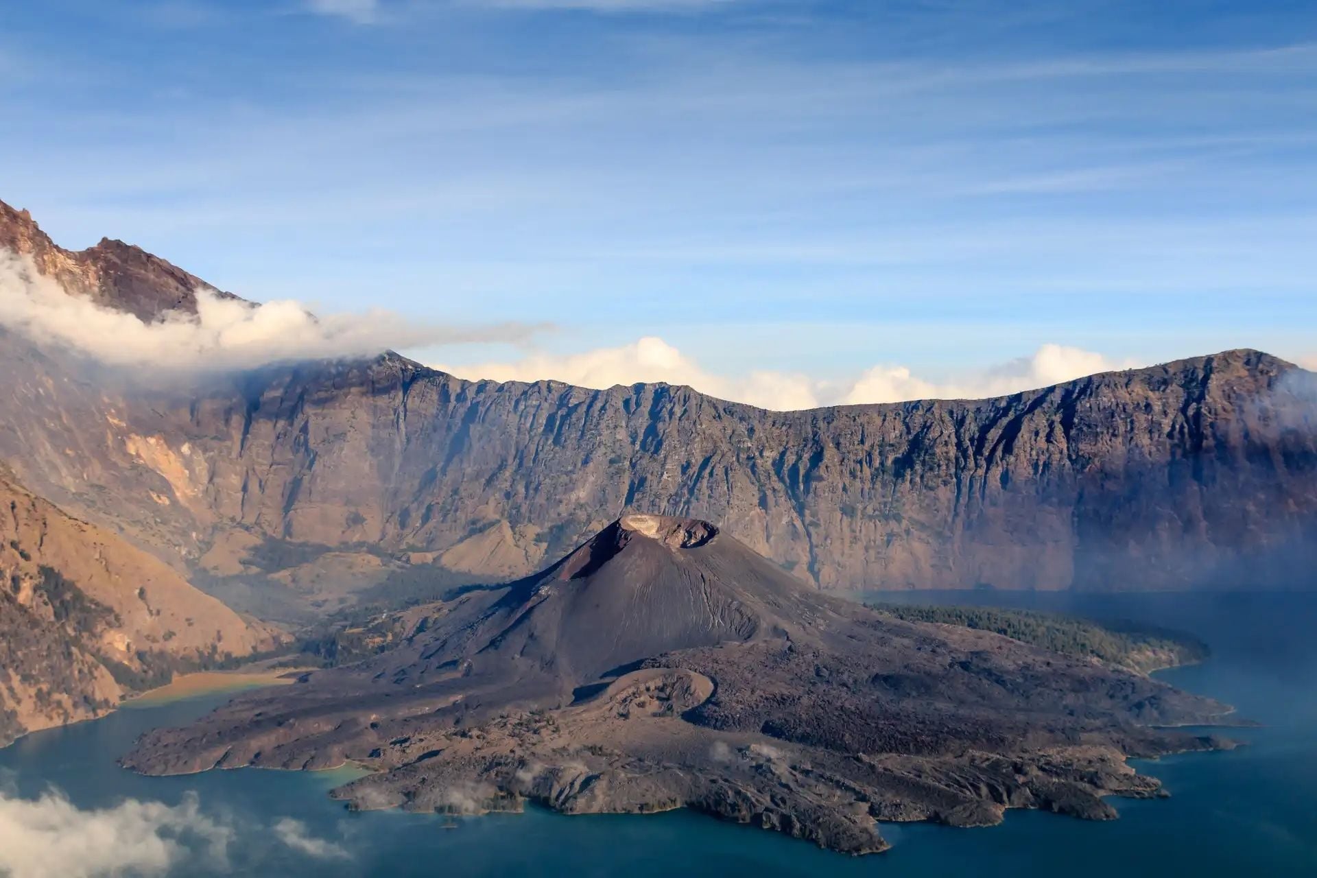 The crater rim of Mount Agung, in Lombok. Photo: Getty.