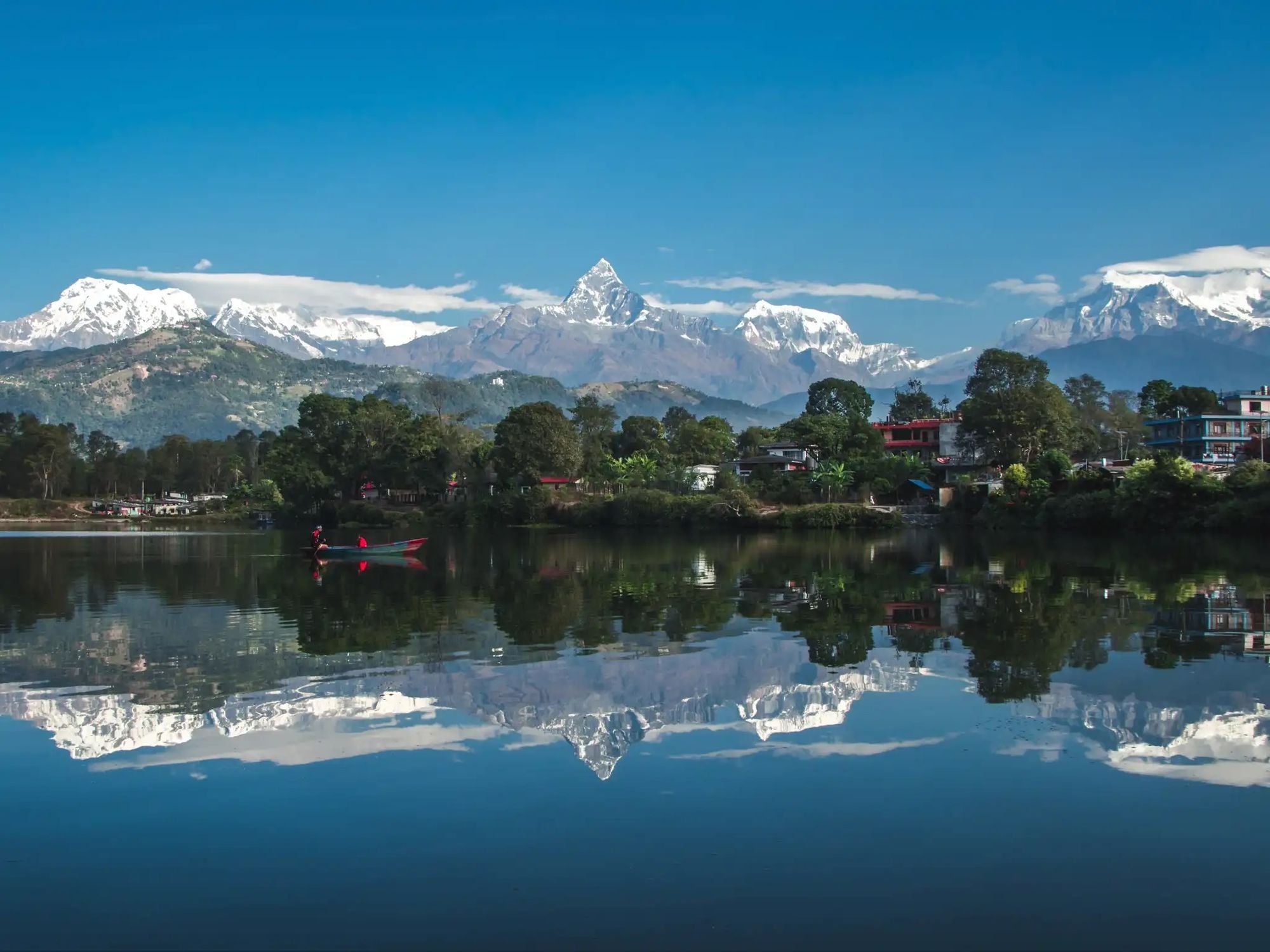 Fewa Lake, in Pokhara, Nepal. Photo: Much Better Adventures.