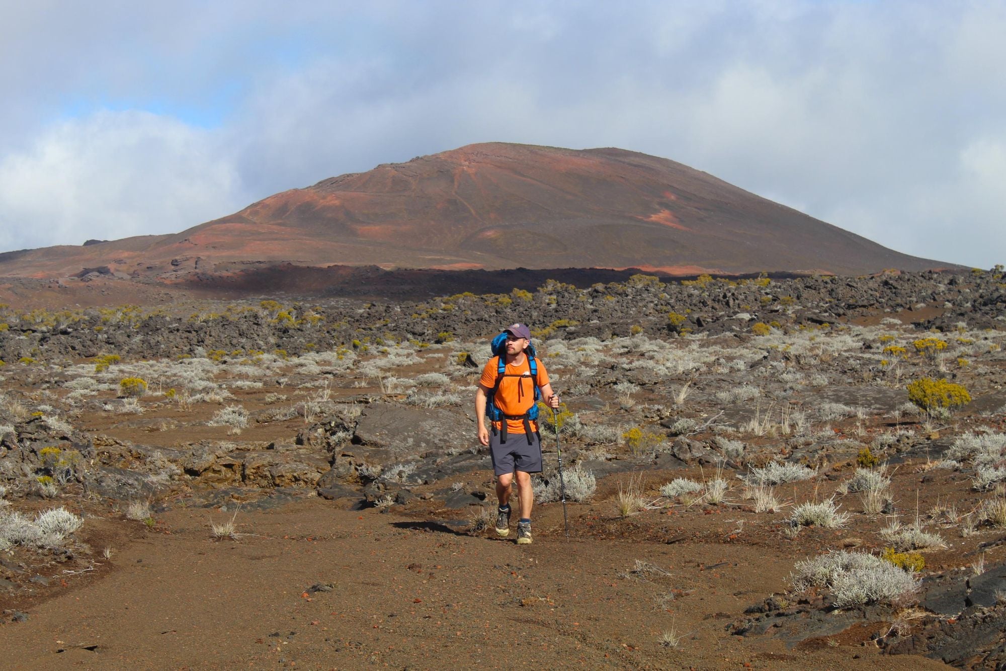 Hiking through the volcanic Plaine des Sables. Photo: Stuart Kenny