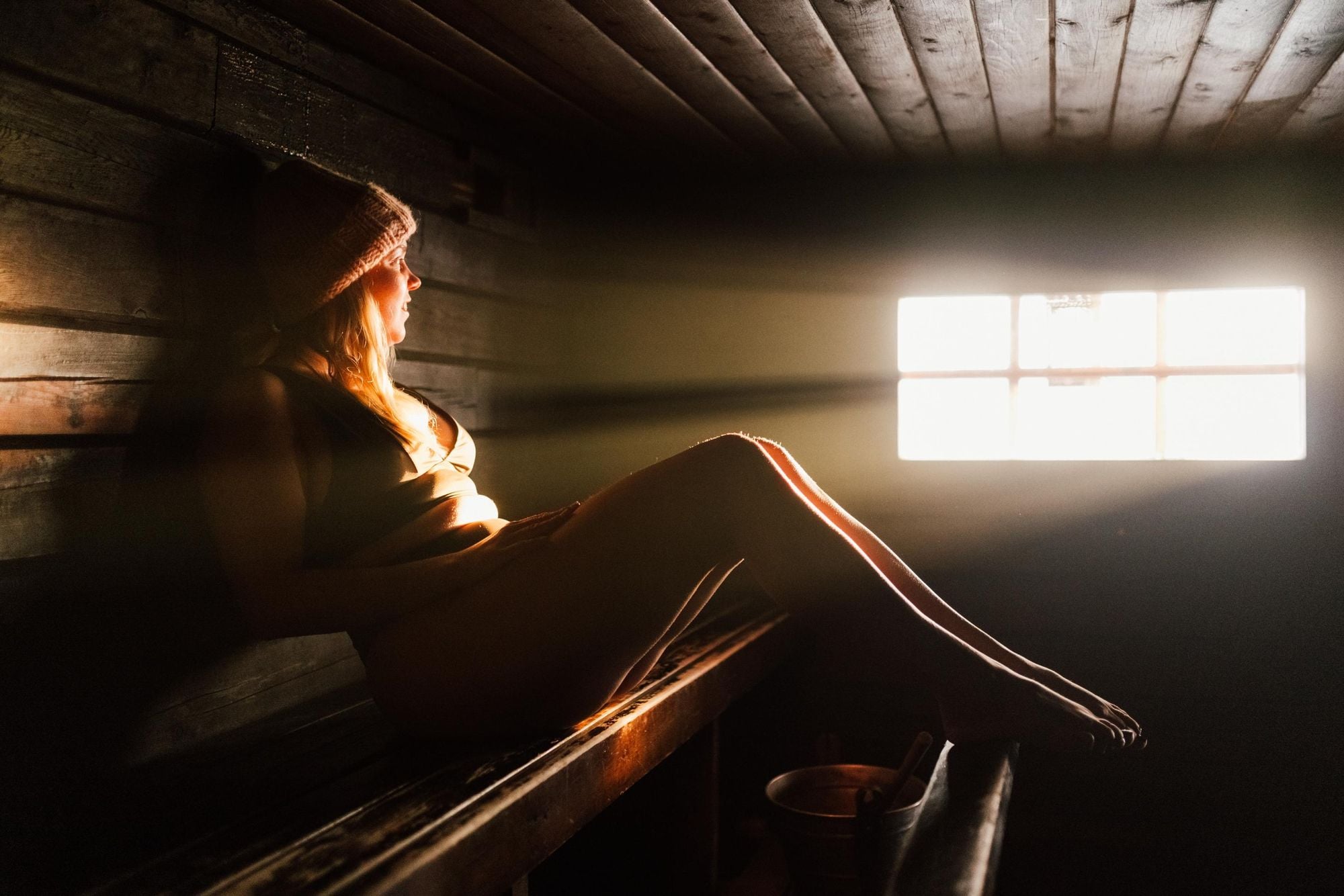 Relaxing in a Finnish Sauna. Photo: Krista Ylinen/ Bliss Adventure.