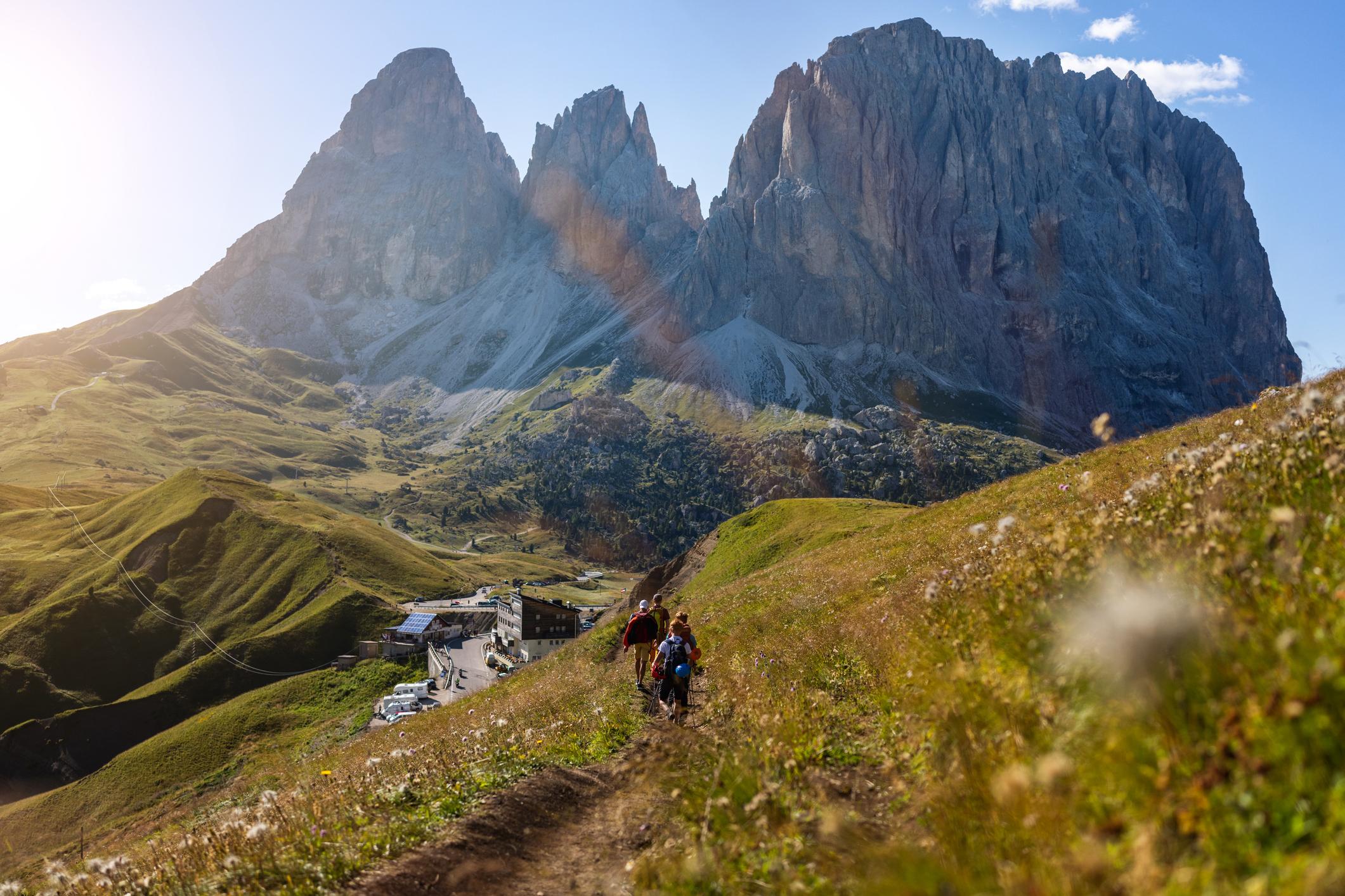 A day out hiking in the Dolomite mountains. Photo: Getty