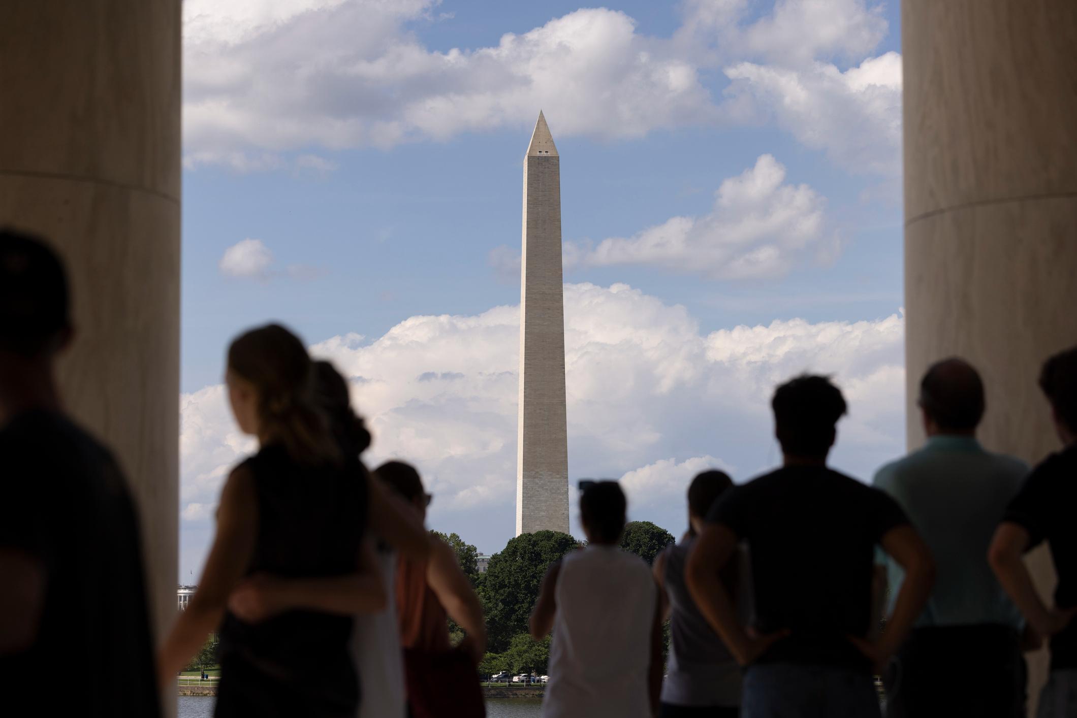 The iconic Washington Monument, 169m high, was constructed between 1848 and 1884. Photo: Getty