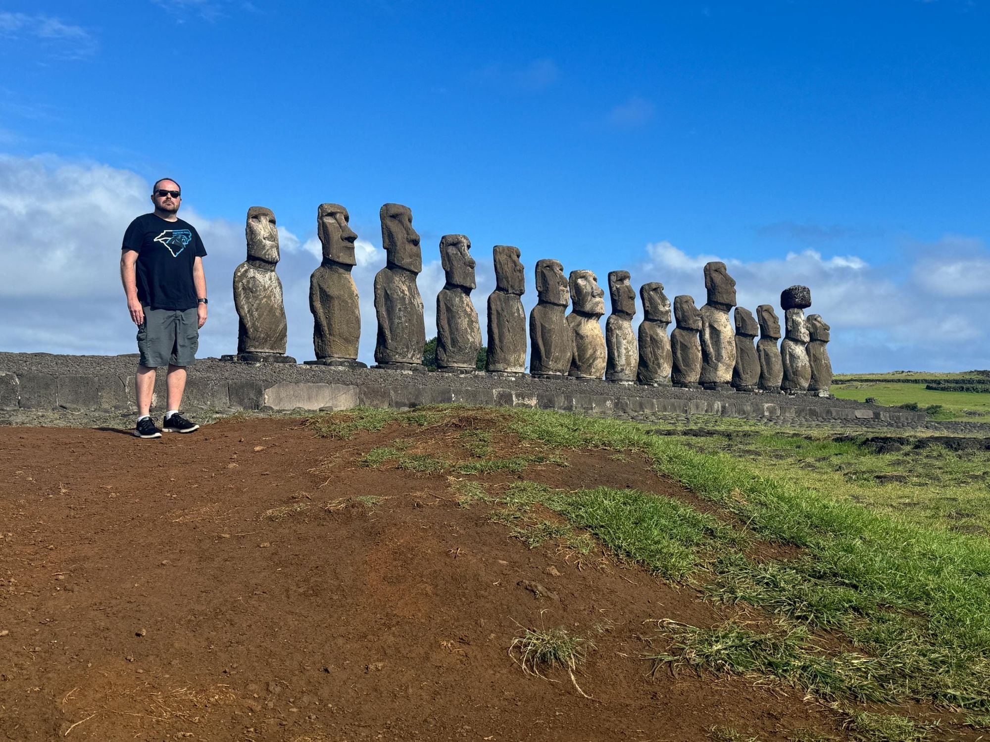 The famous heads of Easter island, which sits in the southeastern Pacific Ocean. Photo: Phil Thomas