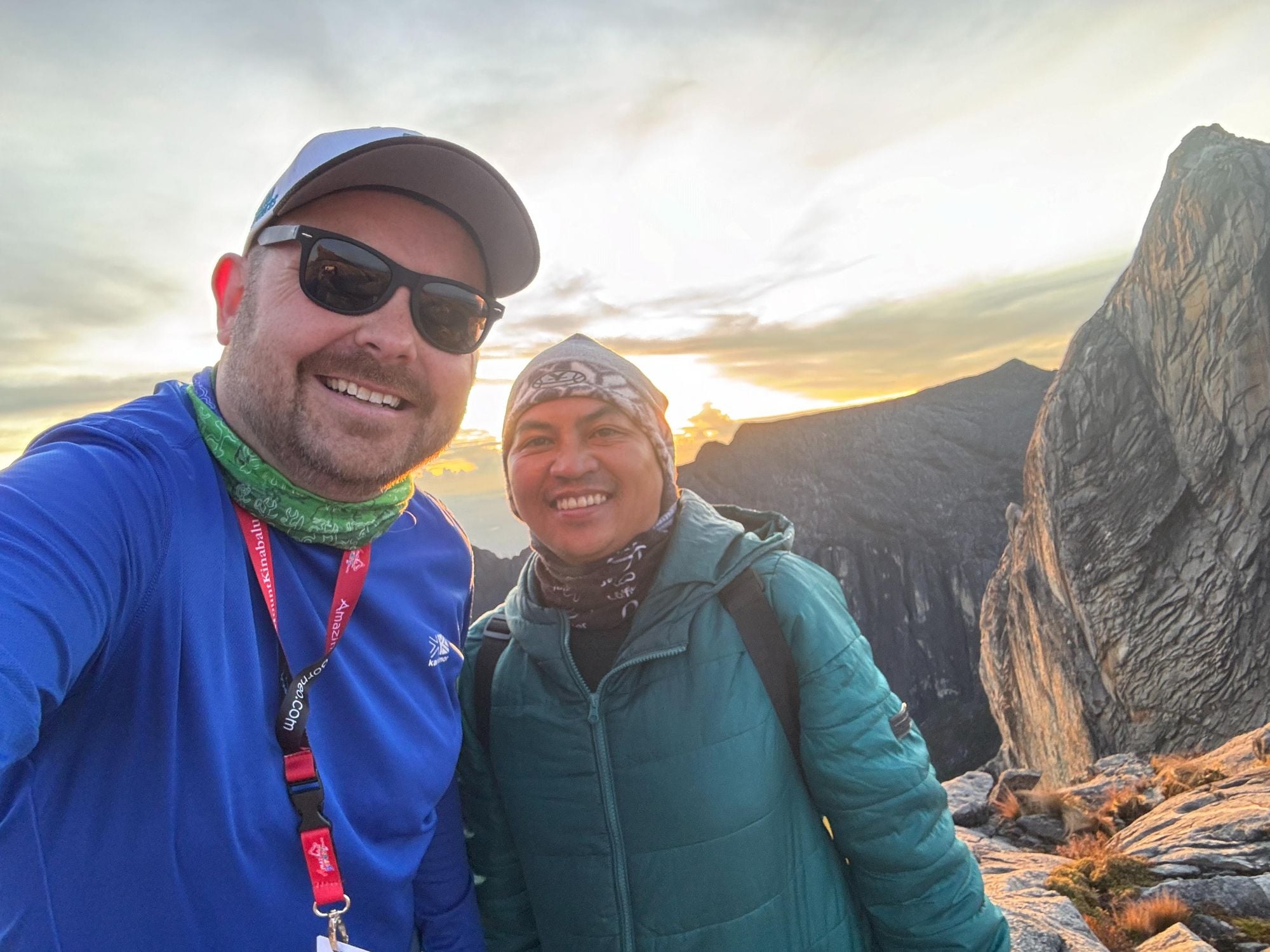The author and his guide Johnny, climbing Mount Kinabalu in the region of Sabah, Borneo. Photo: Phil Thomas