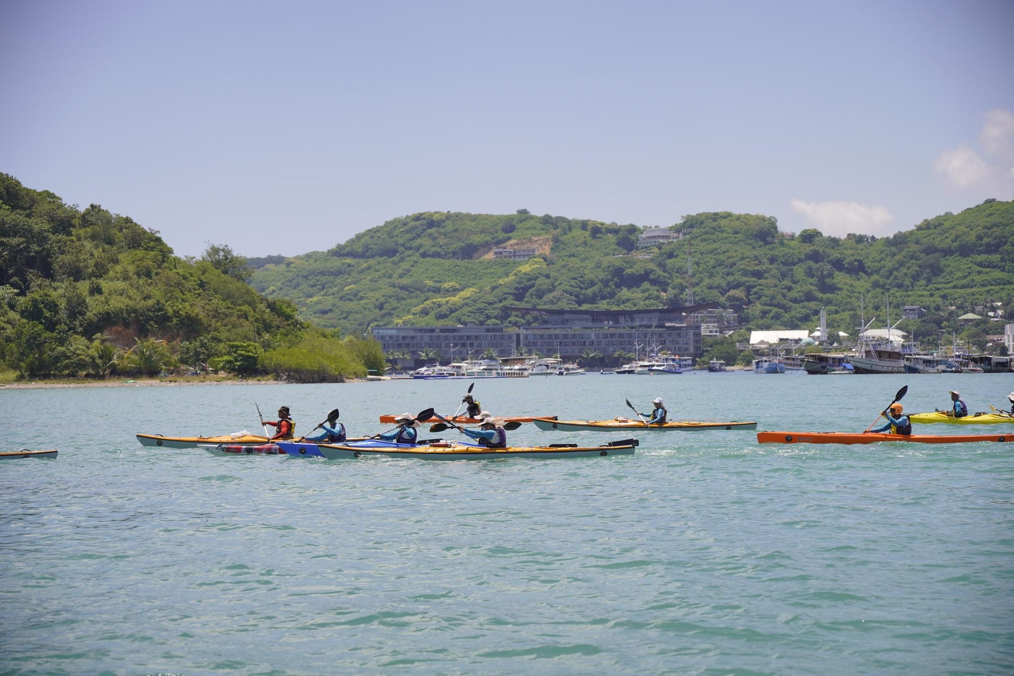 Top, out in the boats, and bottom, DAN first aid training, which is a key part of the OSIS courses. Photos: Komodo Kayaking