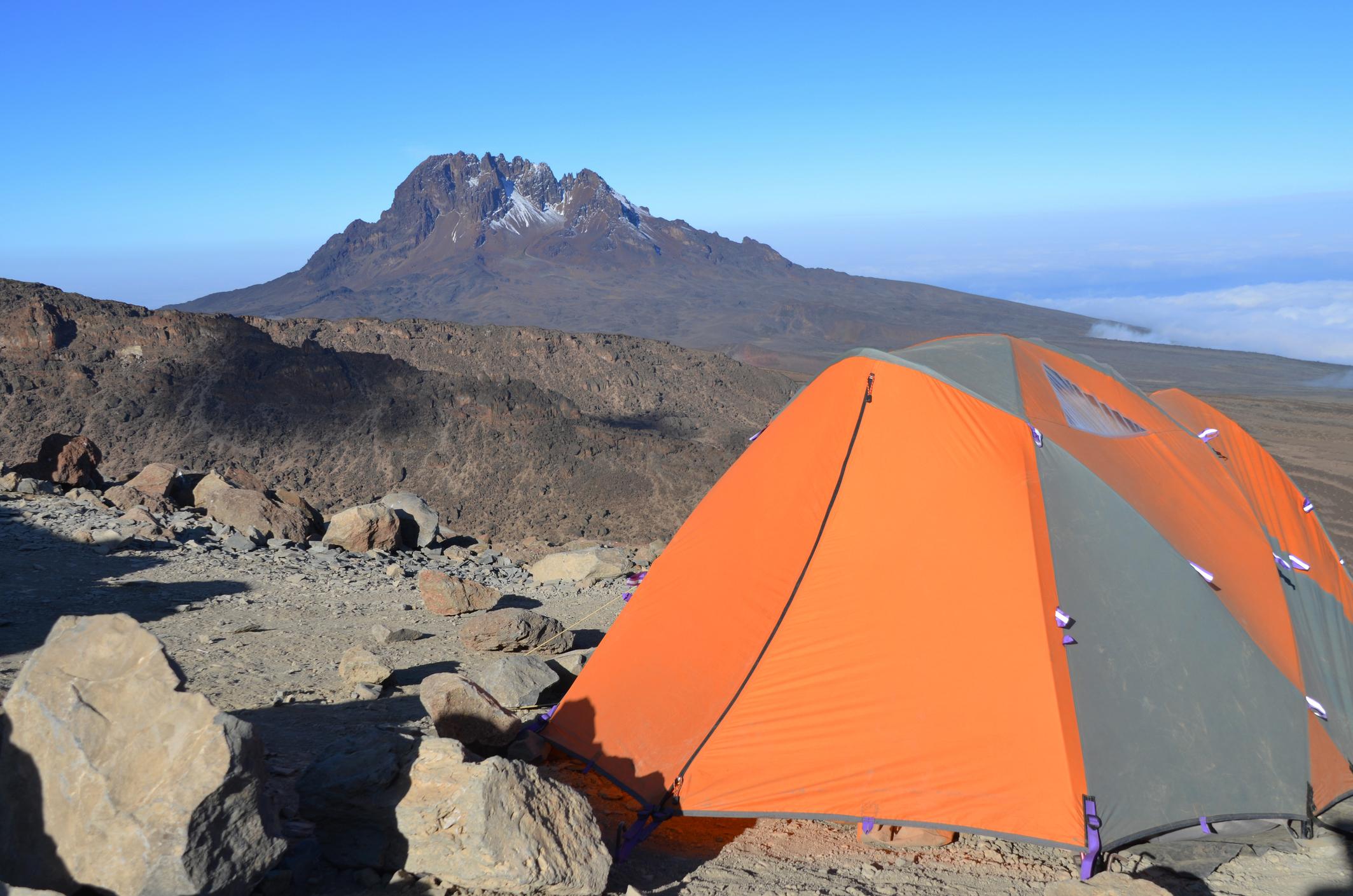 Barafu Base Camp on Mount Kilimanjaro, just shy of 4,700m (15,400ft) above sea level. Photo: Getty