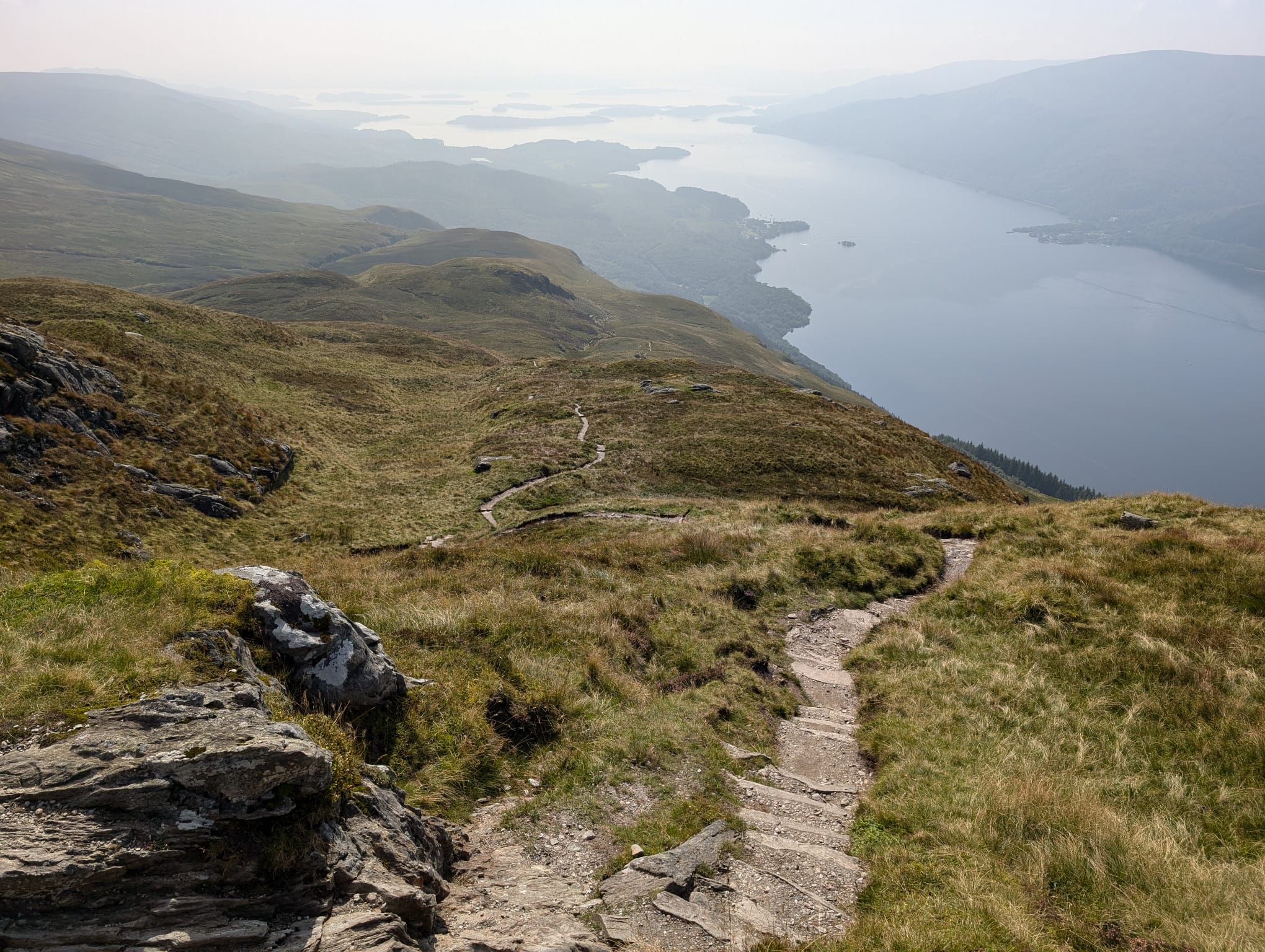 The view down the Ptarmigan Trail, descending Ben Lomond, Scotland's most southerly Munro. Photo: Stuart Kenny