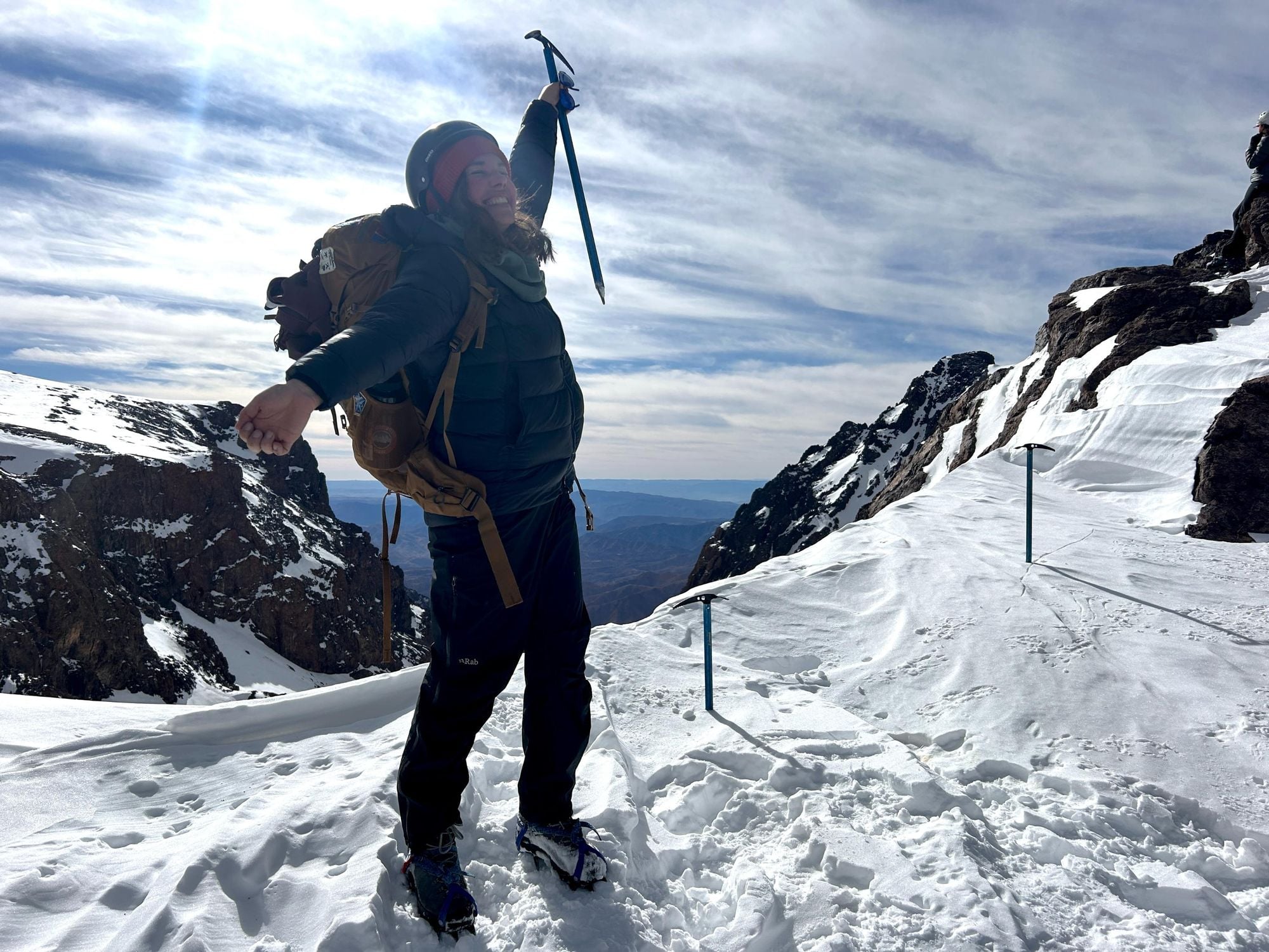 The soft, snowy slopes at the top of Mount Toubkal in winter. Photo: Sian Lewis