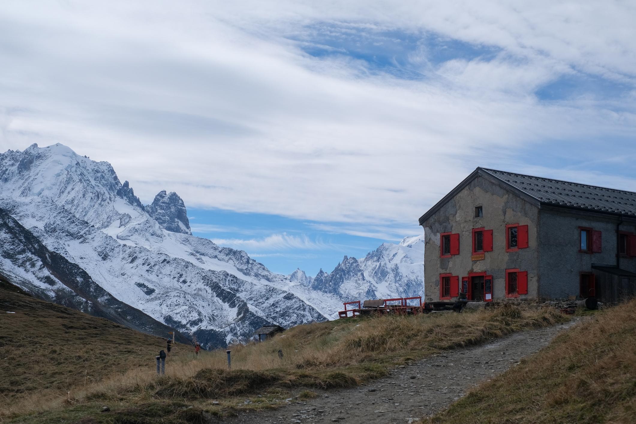 The Refuge du Col De Balme, on the border between France and Switzerland. Photo: Getty