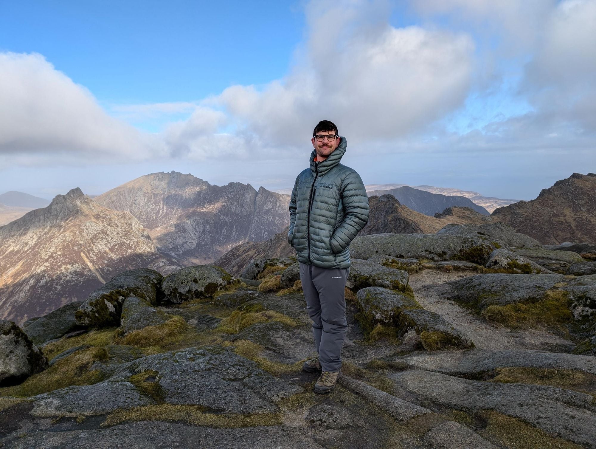 The author on the summit of Goat Fell, the highest mountain on Arran, which you summit on day one of the Costal Way. Photo: Stuart Kenny