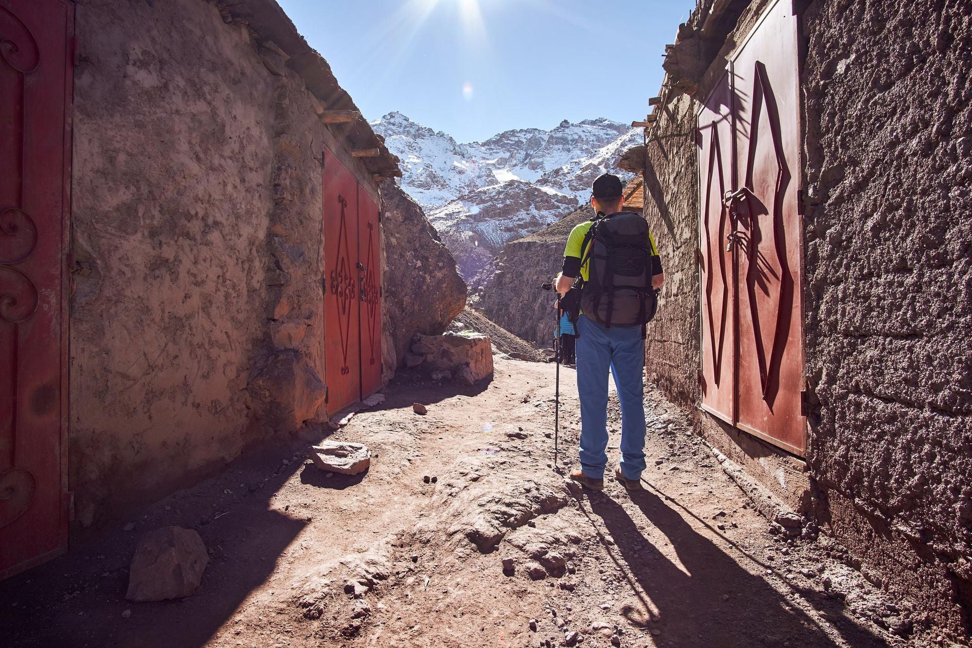 Shaping up to tackle the Toubkal summit attempt, high in the Atlas Mountains. Photo: Getty