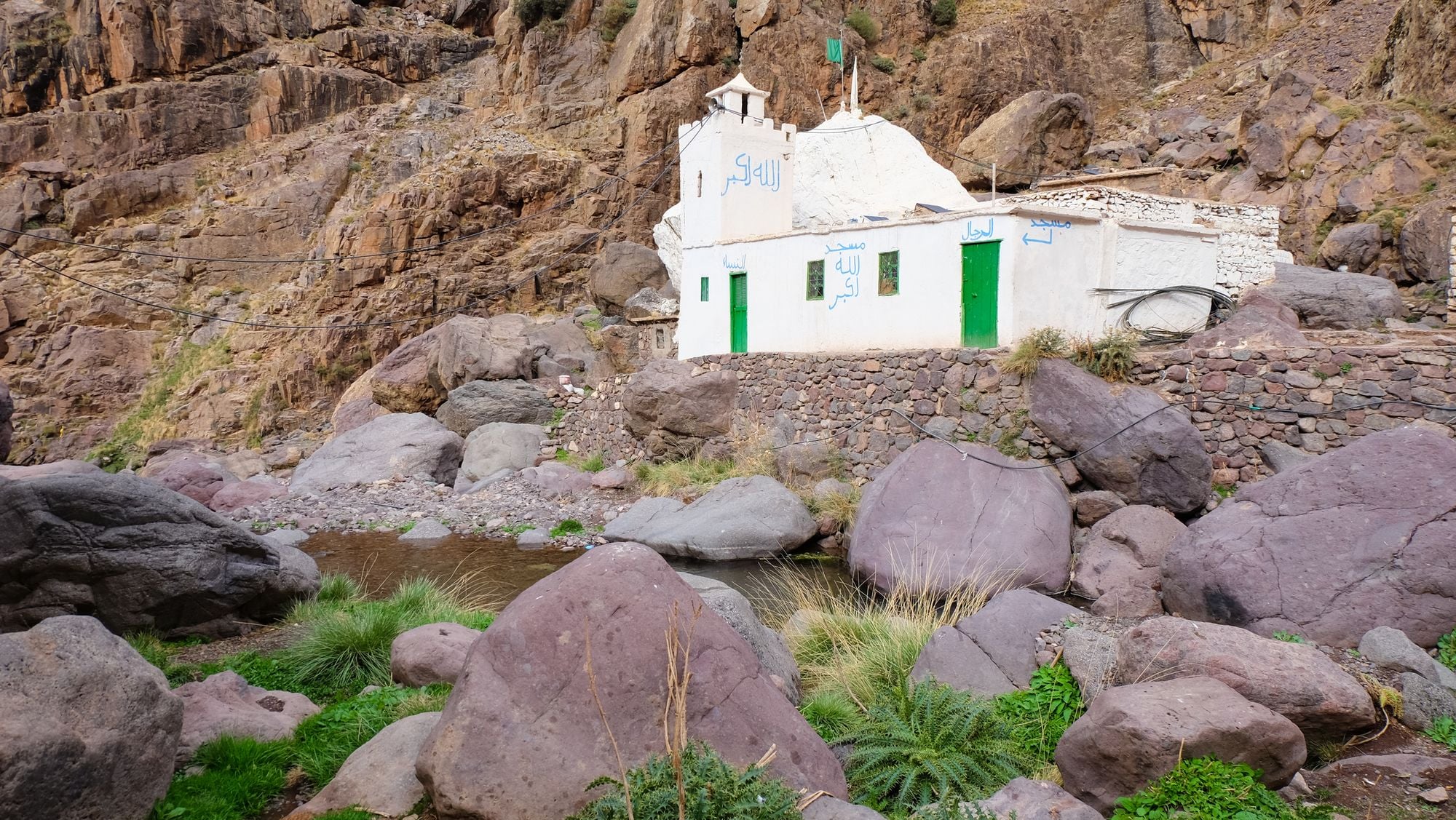 Sidi Chamharouch (King of Jinns) is a pre-Islamic shrine located at 2,350m, 5km north of Jebel Toubkal. Photo: Getty