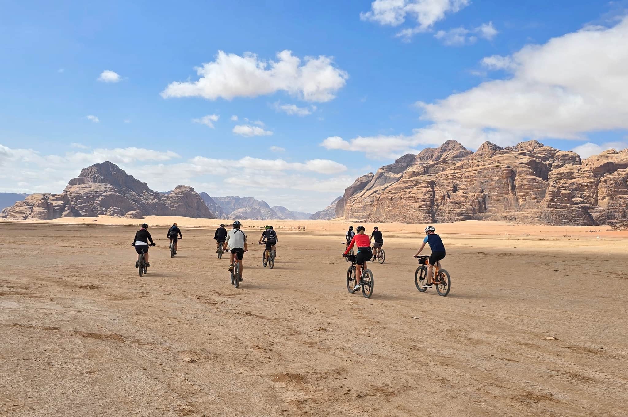 A small group cycle adventure heads out into the Jordanian wild. Photo: Experience Jordan