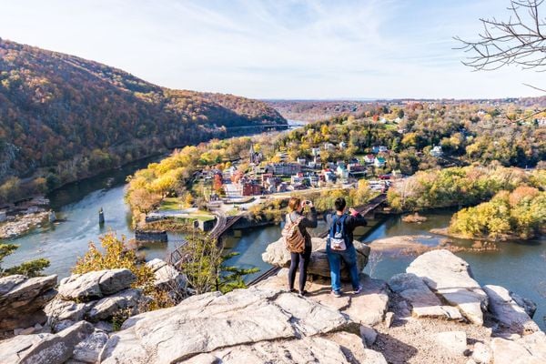 La vista su Harpers Ferry, il punto spirituale a metà strada del Appalachian Trail. Foto: Getty 